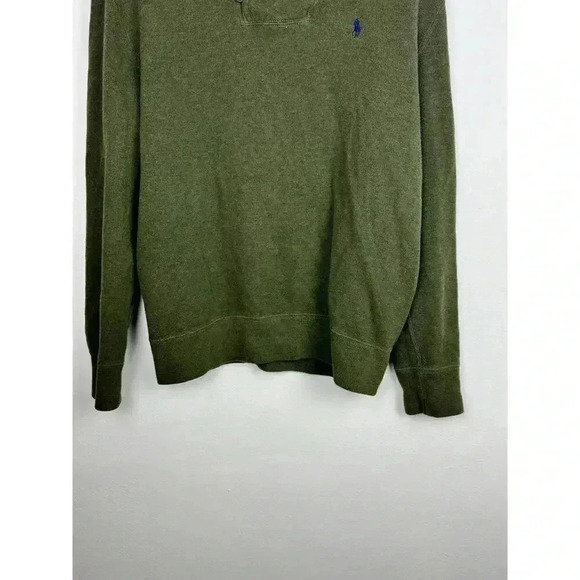 Polo Ralph Lauren Mens Shawl Neck Cotton Sweater Dark Green Size Large - Picture 7 of 10